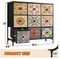 Dresser, Nine-Drawer Bedroom Dresser, Big Dressers & Chest of Drawers, Fabric Dresser for Bedroom, Bohemian Storage Drawers, Printed, Wooden Top
